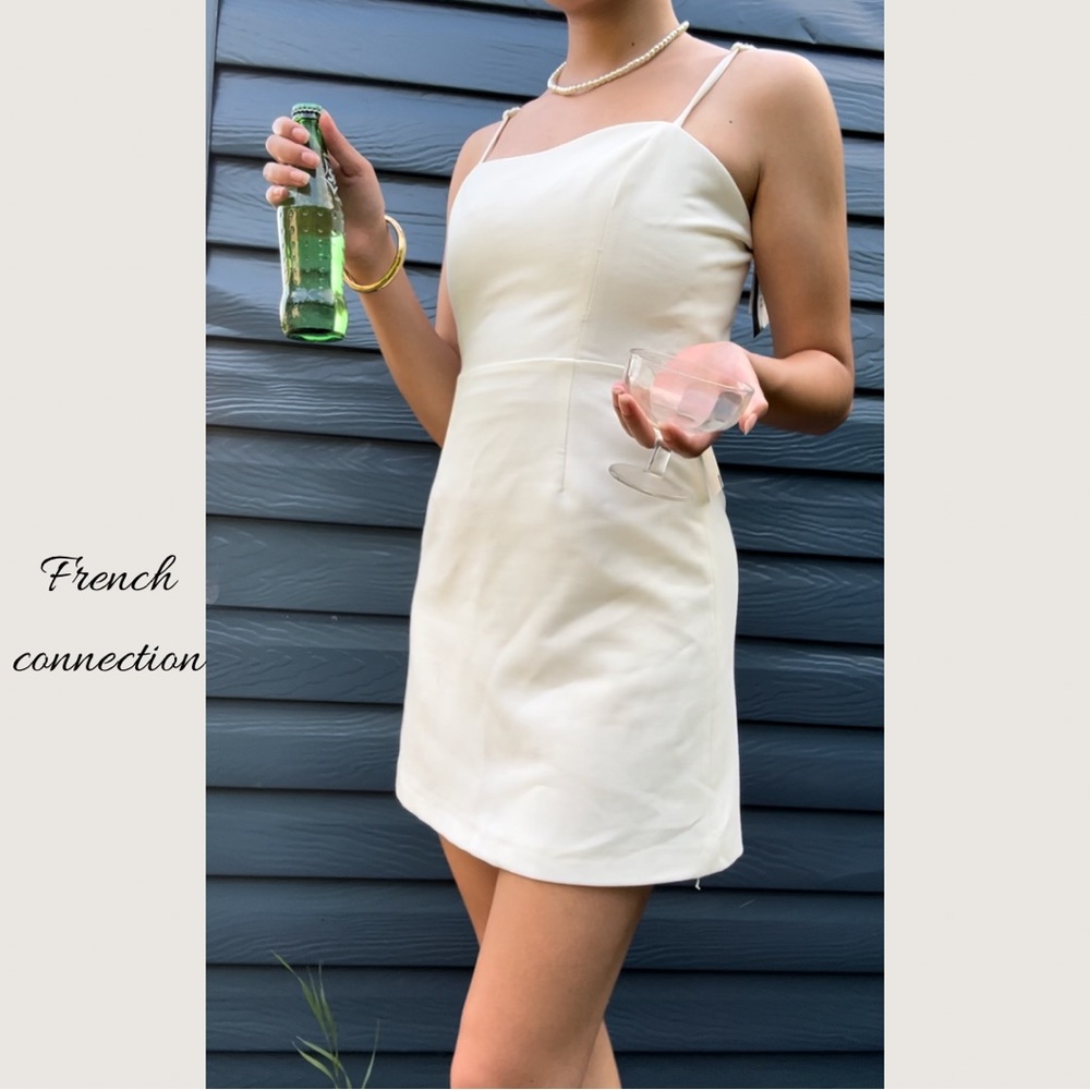 French Connection ivory bodycon backless mini dress XS